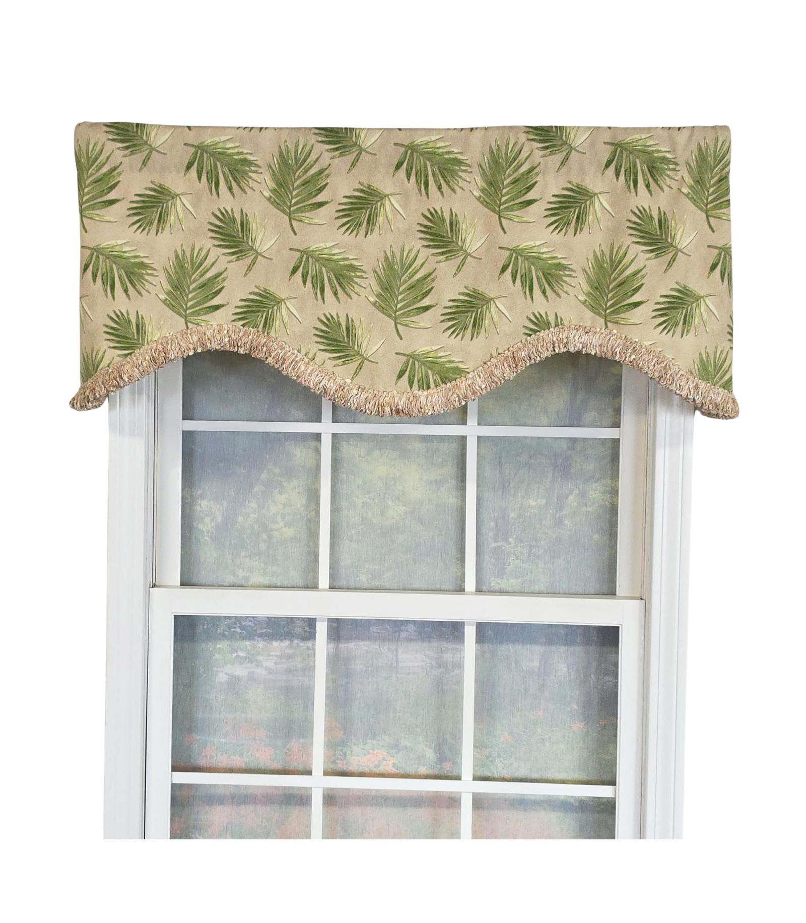 RLF Home 100% хлопковая занавеска Hawthorn Cornice с подкладкой Poly/Cotton, цвет Ivory, 50" x 17" Taupe