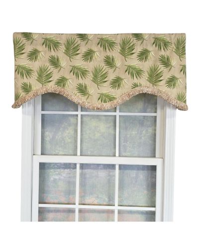 RLF Home 100% хлопковая занавеска Hawthorn Cornice с подкладкой Poly/Cotton, цвет Ivory, 50" x 17" Taupe