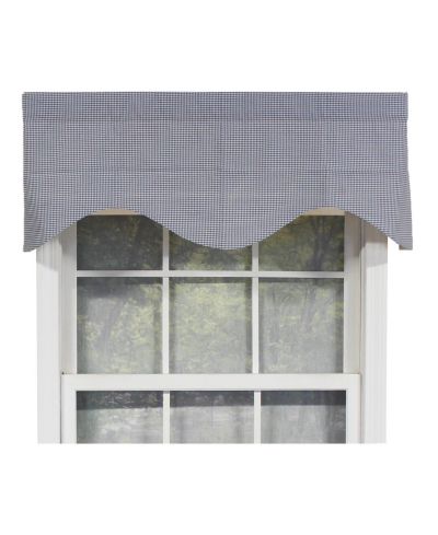 RLF Home Cornice Stylish Classic Small Check Croswell Window Valance 3" Rod Pocket 50" X 17"