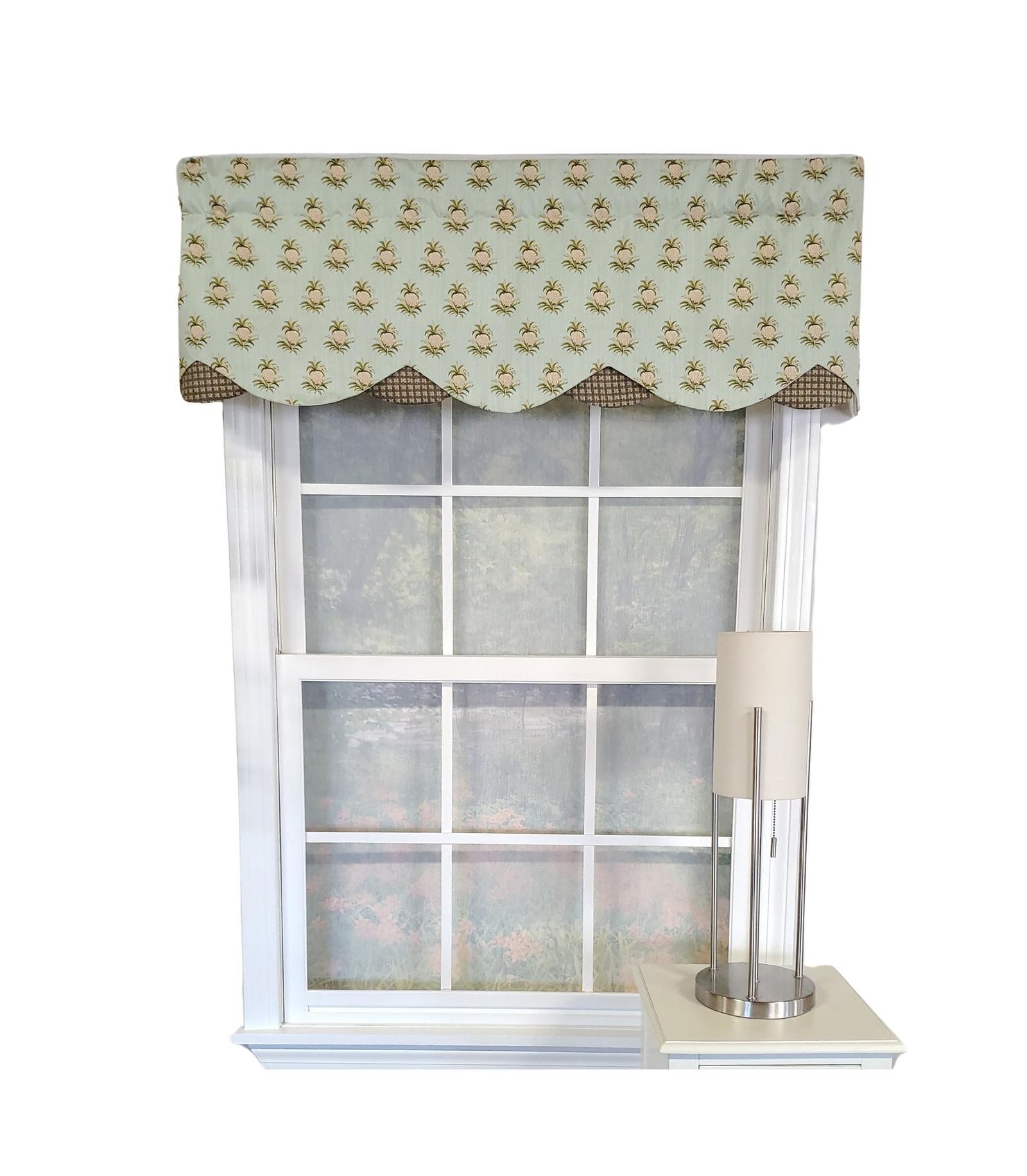 Занавеска RLF Home 3" Rod Pocket High Quality Fabric Pineapple Field Petticoat Valance