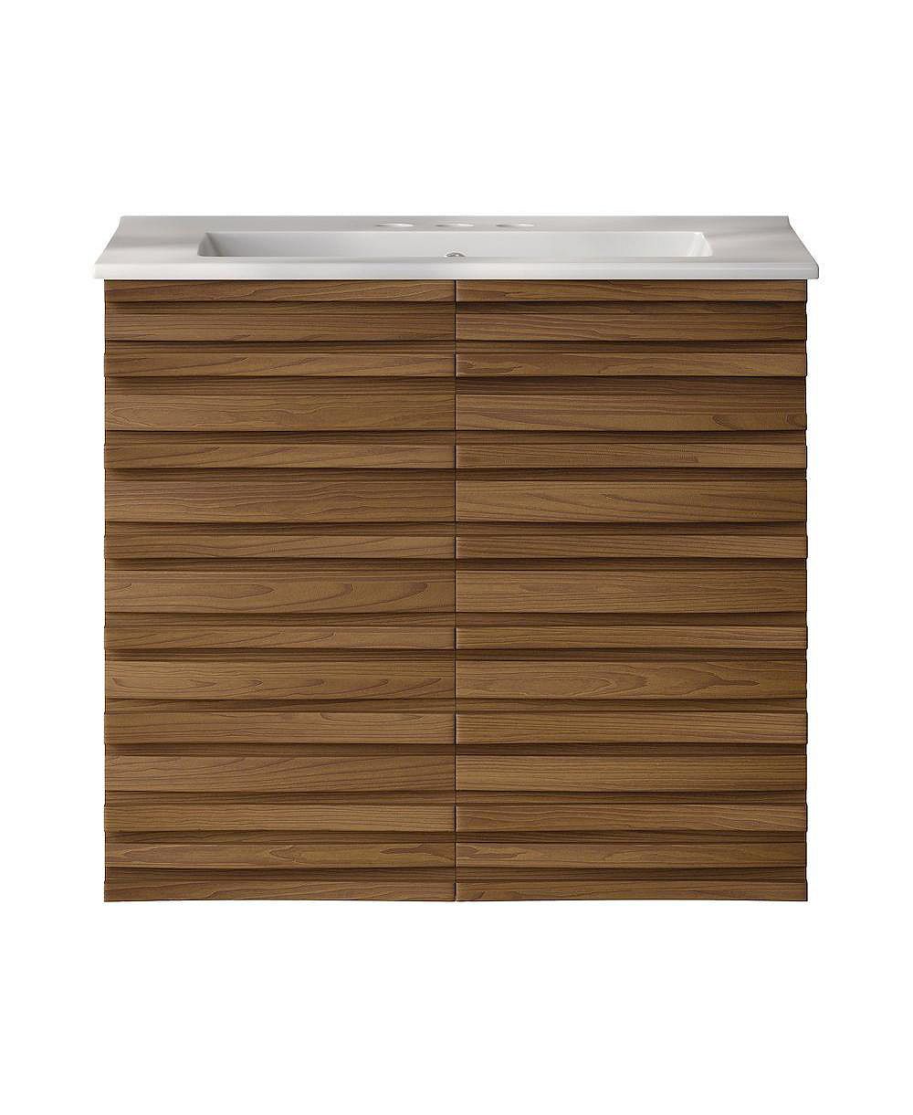 Swiss Madison подвесная конструкция для ванной комнаты в цвете Brown Oak с раковиной 3-Hole Centerset