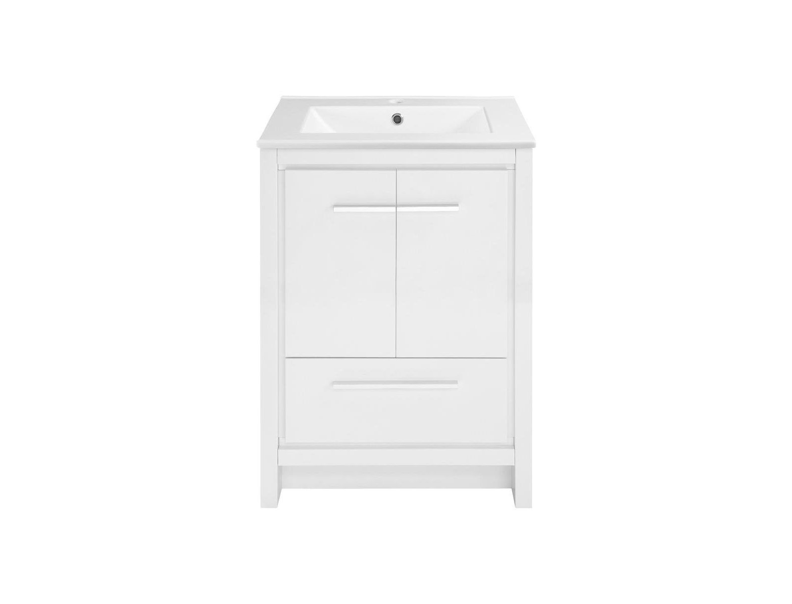 Swiss Madison Virage 24" Freestanding Bathroom Vanity in White with Sink Top