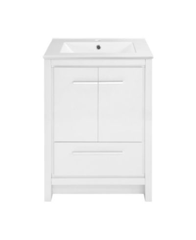 Swiss Madison Virage 24" Freestanding Bathroom Vanity in White with Sink Top