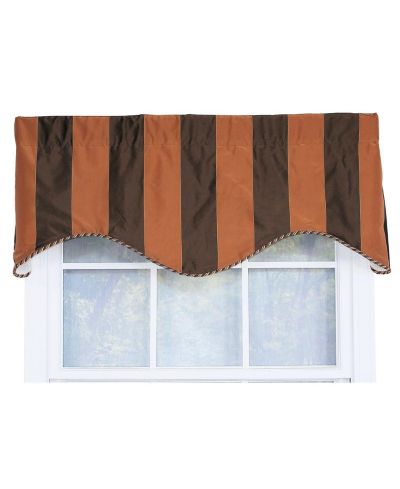 RLF Home Pascal Corded Cornice  Cotton with Fully Lined 3" Rod Pocket Valnance for Windows 50" x 17"