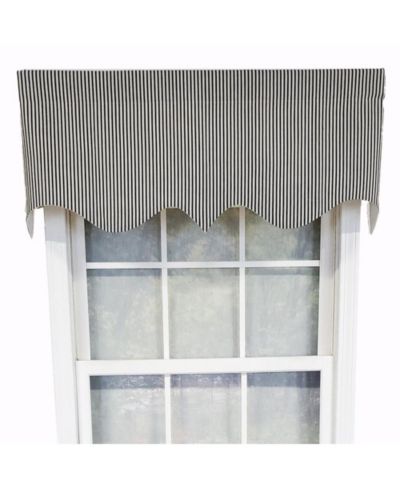 RLF Home Luxurious Modern Design Classic MG-Ticking Stripe Regal Style Window Valance 50" x 17"