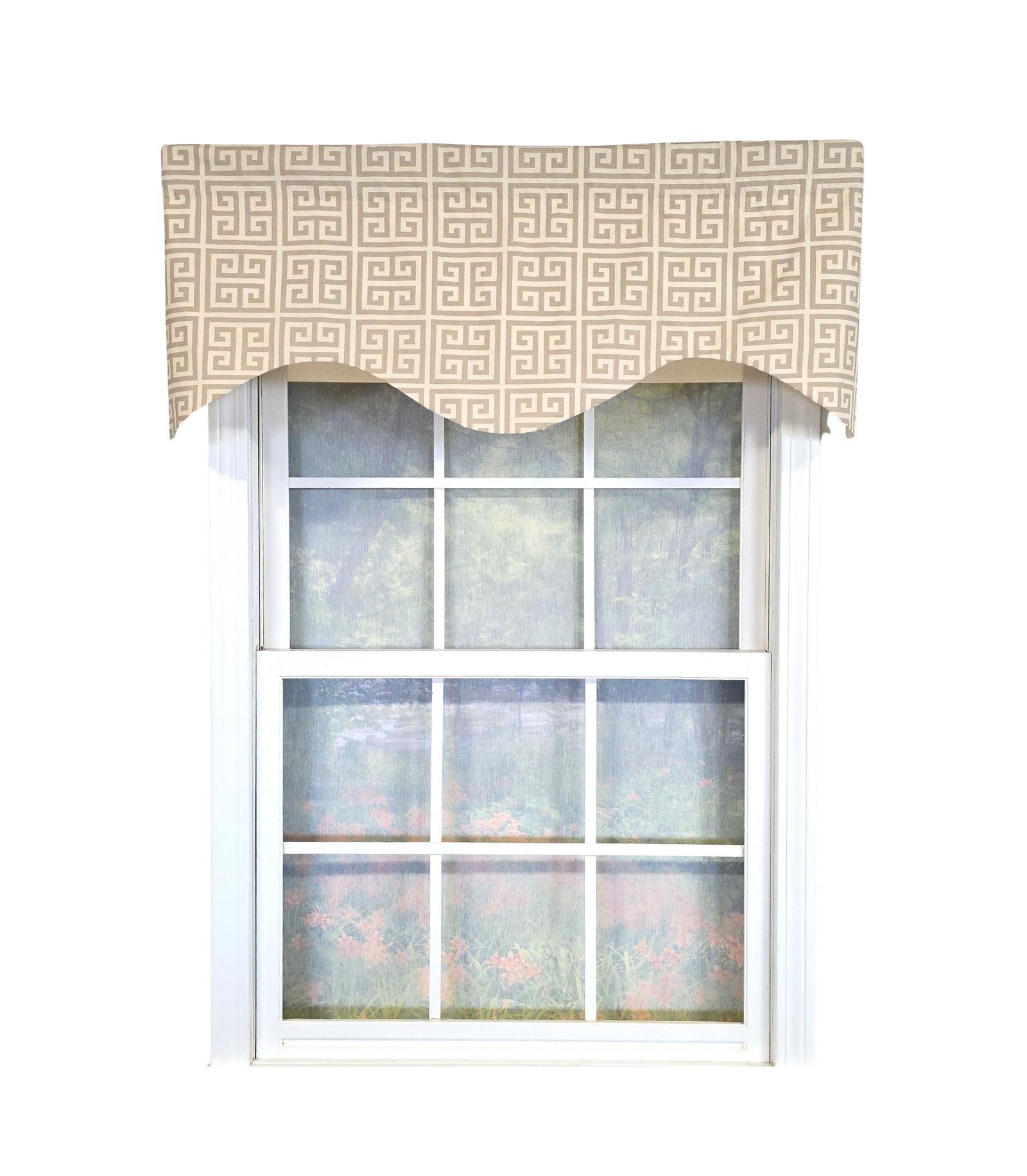 RLF Home 100% Cotton Tower Cornice With Poly/Cotton Ivory lining Rod Pocket Valance 50" x 17" Gray