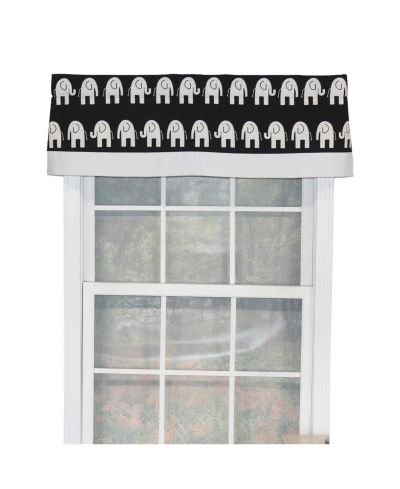 RLF Home Ele Banded 100% Cotton with Fully Lined Rod Pocket Valnance for Windows