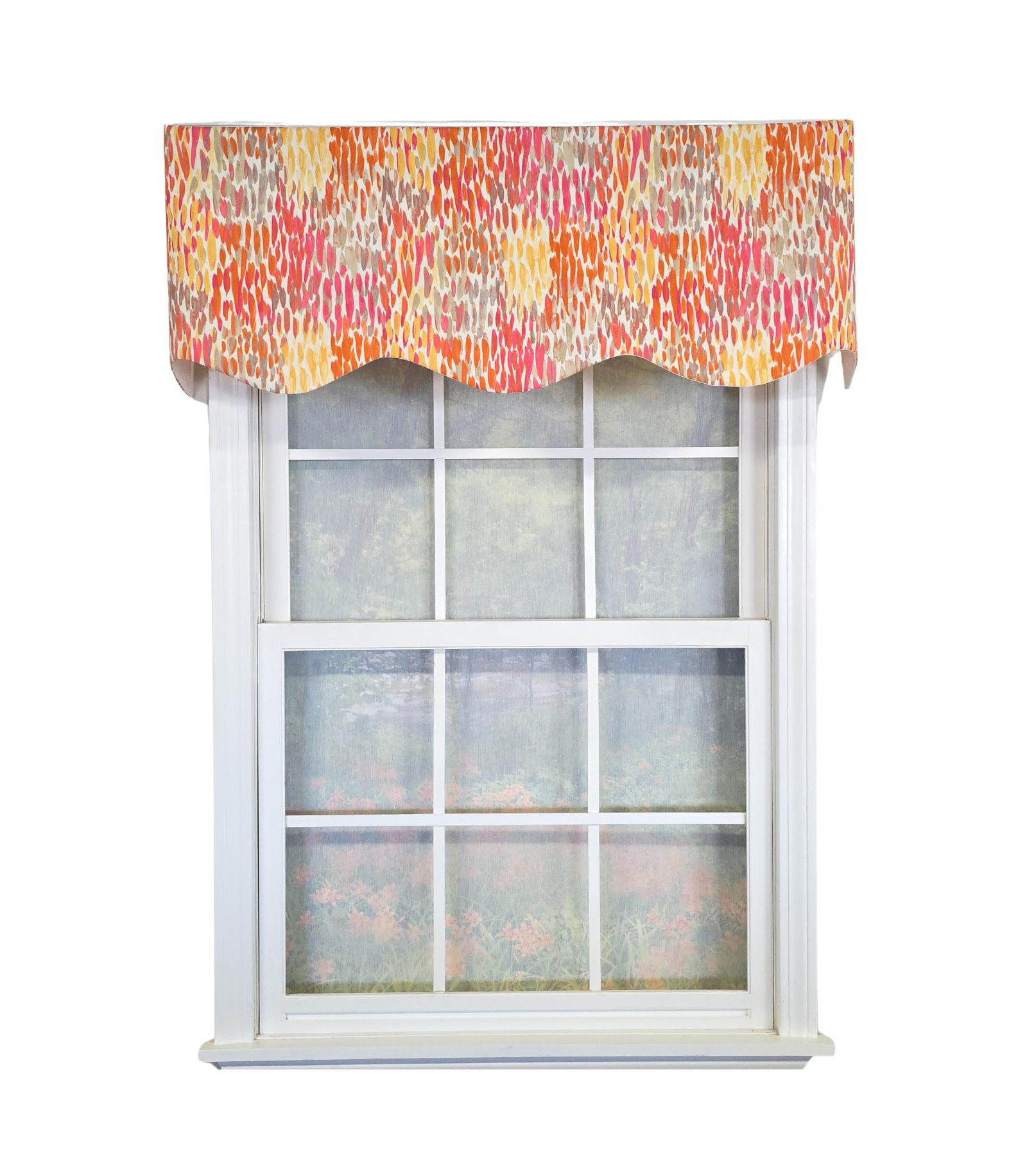RLF Home 100% Cotton Dazzle Provance With Poly/Cotton Ivory lining Rod Pocket Valance