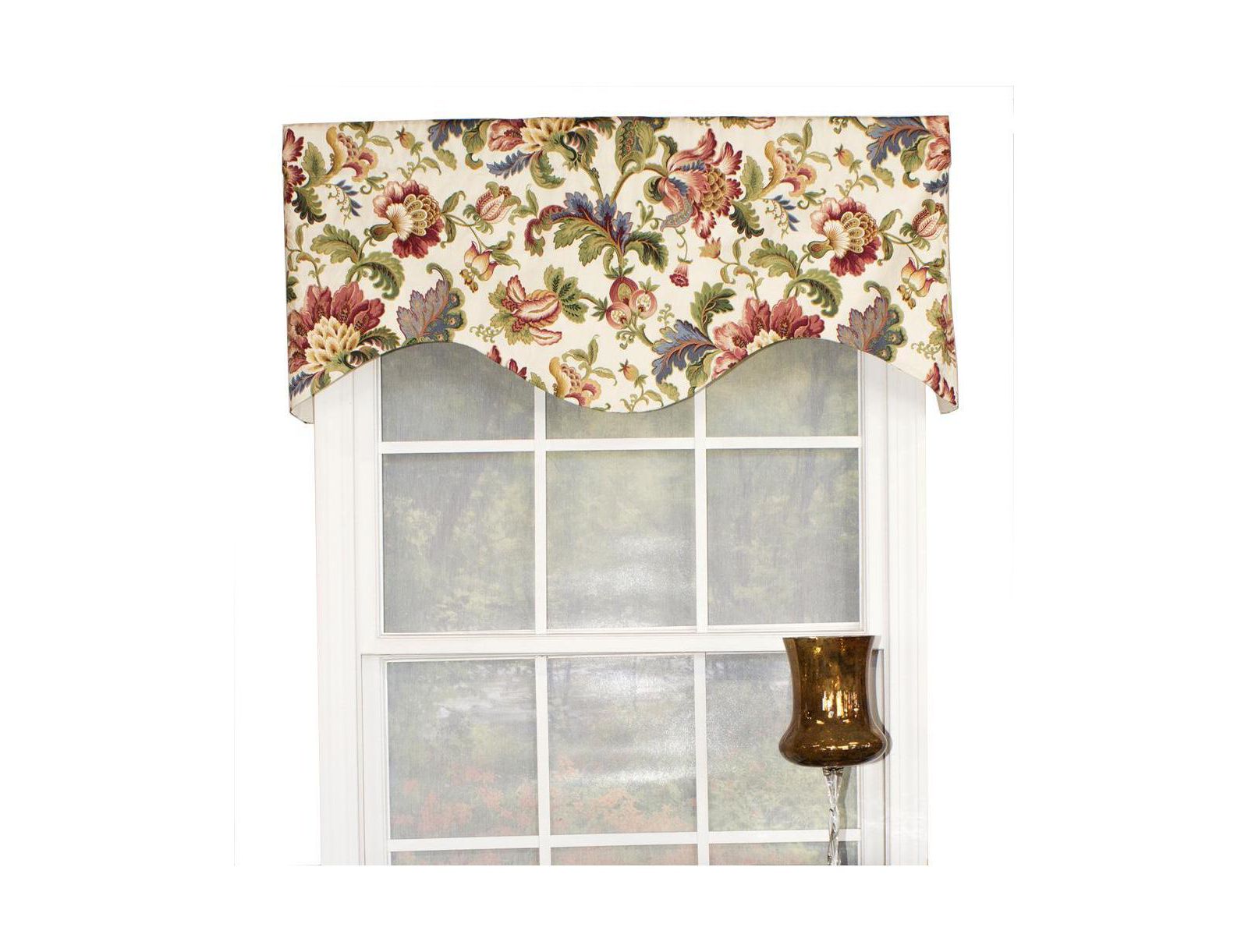 RLF Home Noblesse Cornice 3" Rod Pocket Valance 50" x 17" Eggshell
