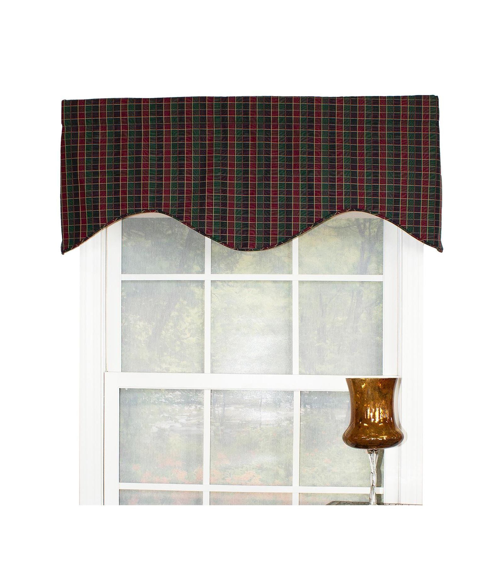 RLF Home Tammy Corded Cornice 100% Cotton with Fully Lined 3" Rod Pocket Valnance for Windows 50" x 17"