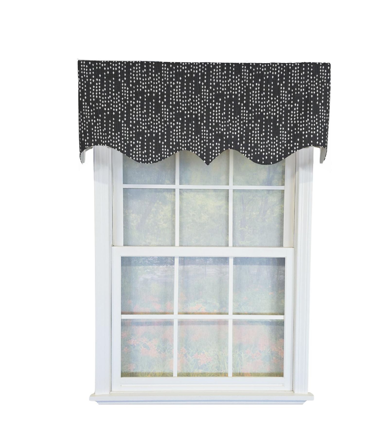 RLF Home 100% Cotton Rainfall Regal With Poly/Cotton Ivory lining Rod Pocket Valance 50" x 16"