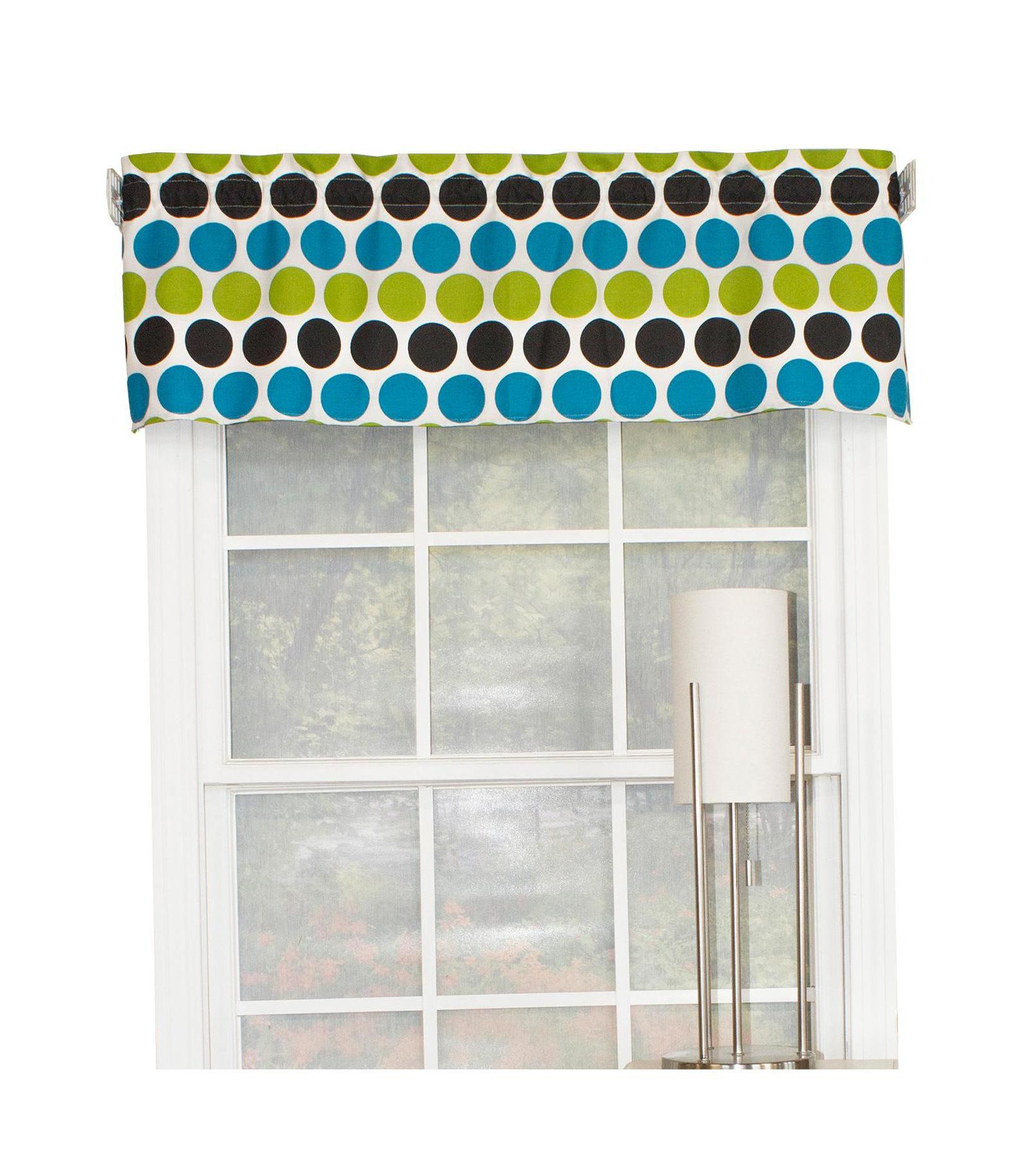 RLF Home Fanci Tailored 100% Cotton with Fully Lined 3" Rod Pocket Valnance for Windows 50" x 14" Multi