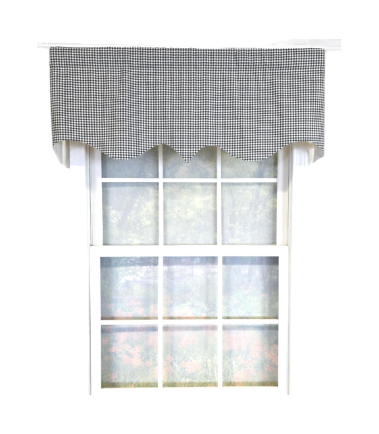 Занавеска RLF Home 100% Cotton Gingham Regal 50" x 16" Black