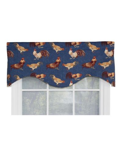 RLF Home Rise N Shine Cornice 100% Cotton with Fully Lined 3" Rod Pocket Valnance for Windows 50" x 17"