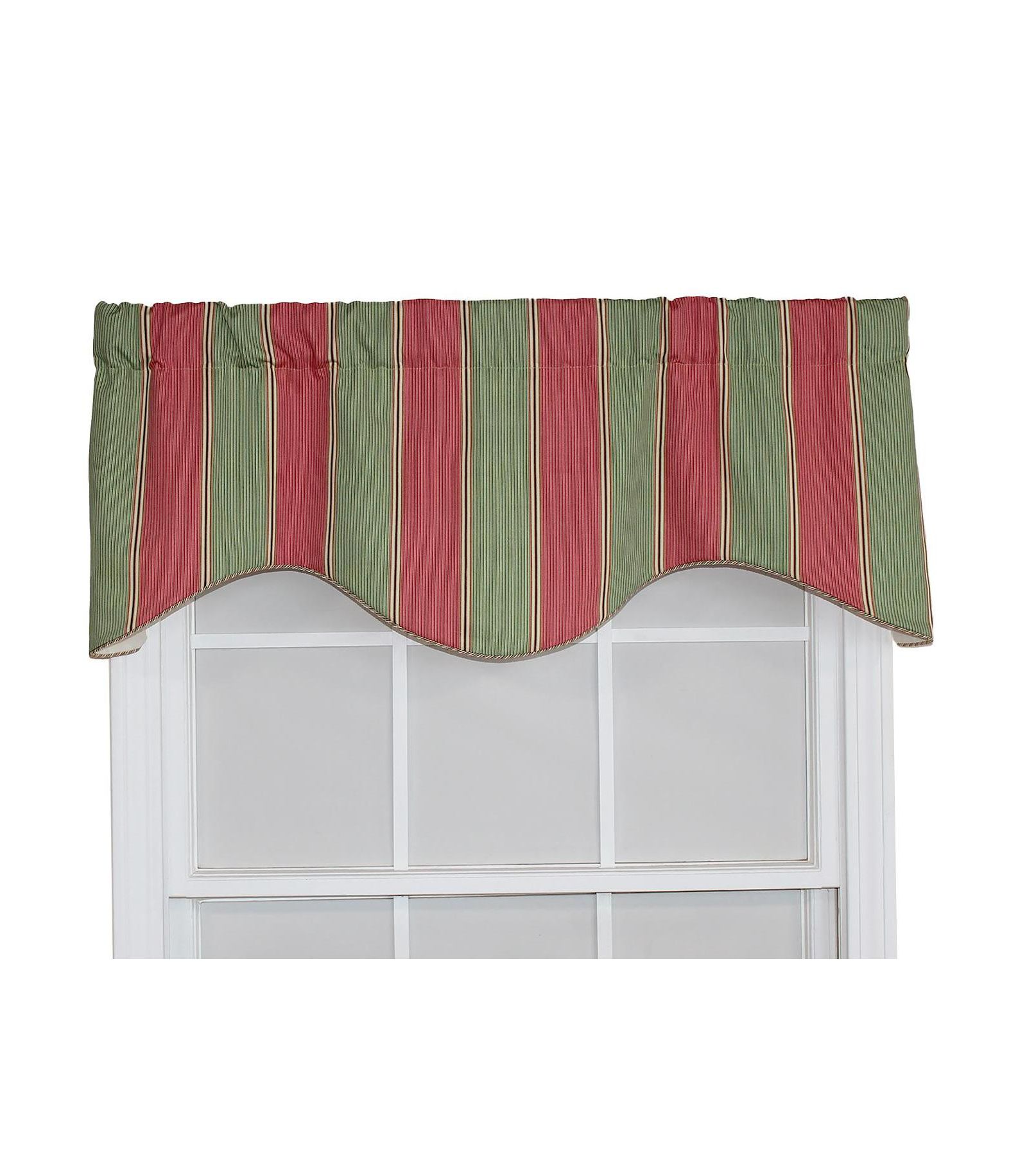 Декоративная занавеска RLF Home Parlor Stripe Cornice Window Treatment Valance Watermelon