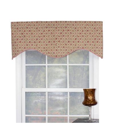 RLF Home Petite Corded Cornice 100% Cotton with Fully Lined 3" Rod Pocket Valnance for Windows 50" x 17" Harvest