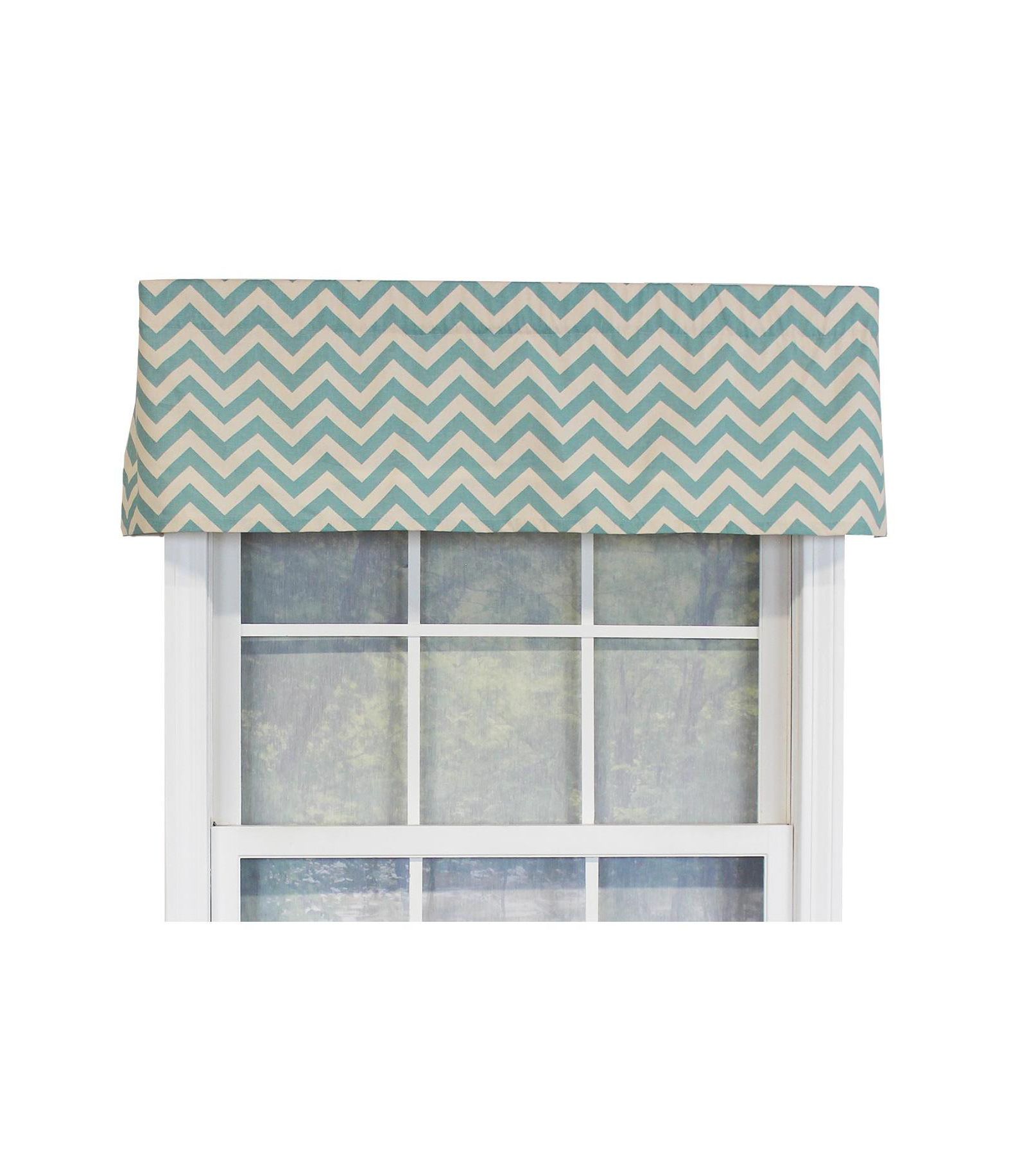 RLF Home Zig-Zag Tailored 100% Cotton with Fully Lined 3" Rod Pocket Valnance for Windows 50" x 14"
