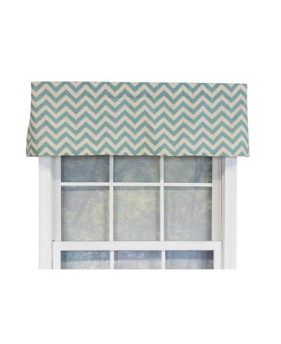 RLF Home Zig-Zag Tailored 100% Cotton with Fully Lined 3" Rod Pocket Valnance for Windows 50" x 14"