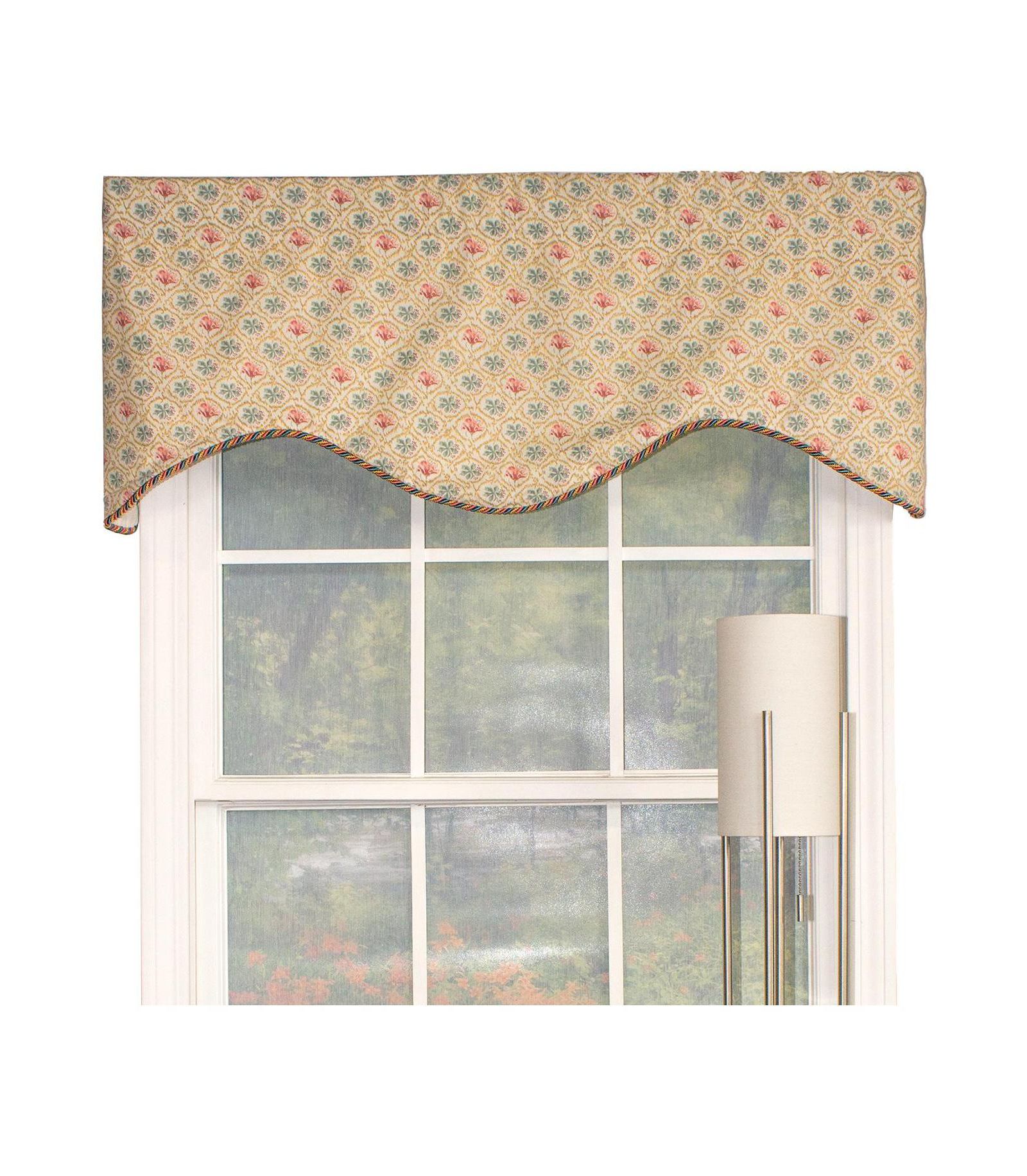 RLF Home Lake Blossom Corded Cornice 100% Cotton с подкладкой 3" Rod Pocket Valance для окон 50" x 17"