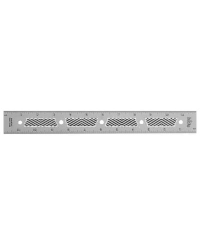 JessEm 07411 Patented Flex Grip and Fade Resistant Markings Stainless Steel 12 Inch Precision Ruler