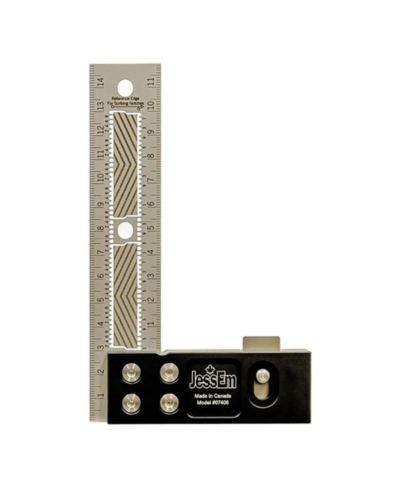 JessEm 07406 150mm Stainless Steel Precision Square Measuring Tool Ruler with Patented Flex Grip and Fade Resistant Markings - Metric