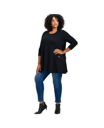 Женская туника Avenue Plus Size Alina Hacci Zip Detail Tunic