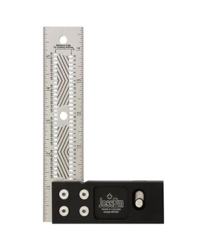 JessEm 07401 6 Inch Stainless Steel Precision Square Measuring Tool Ruler with Patented Flex Grip and Fade Resistant Markings - Imperial