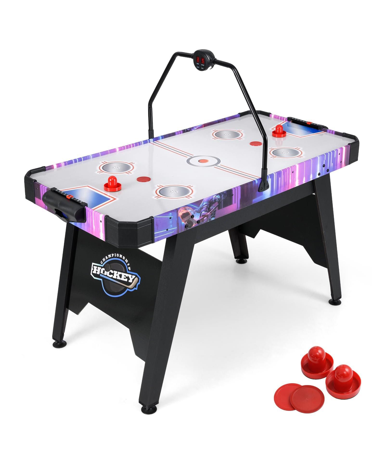 56 Inch Air Hockey Table with LED Digital Scoreboard and Powerful 12V Motor