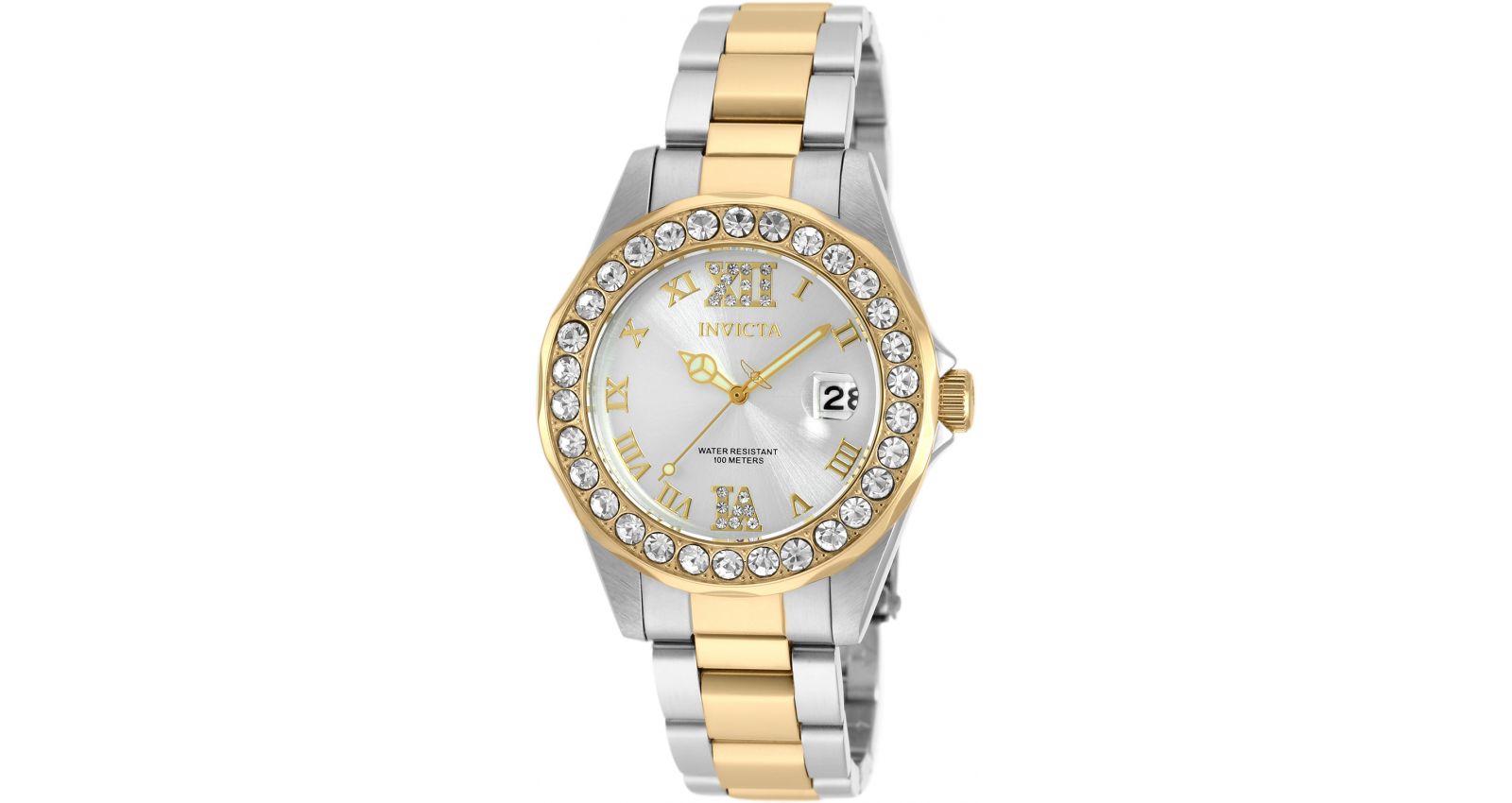 Invicta Women's 20215 Pro Diver Quartz 3 Hand Silver Dial Watch
