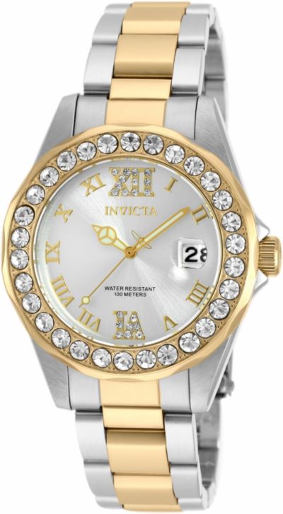 Invicta Women's 20215 Pro Diver Quartz 3 Hand Silver Dial Watch