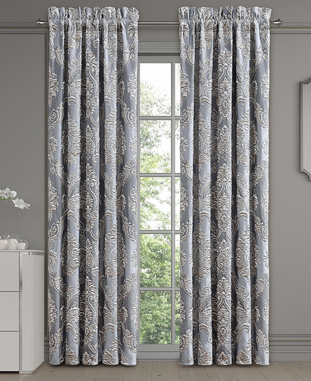 Парные оконные панели J Queen New York Krista Woven Damask, 50" x 84"