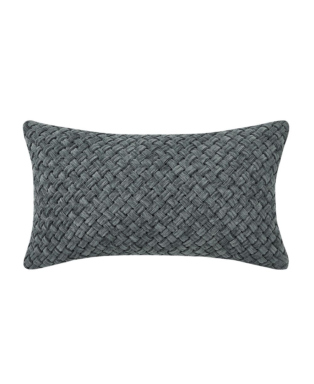 J Queen New York Parallel Woven Chenille Boudoir Decorative Pillow, 12" x 21"