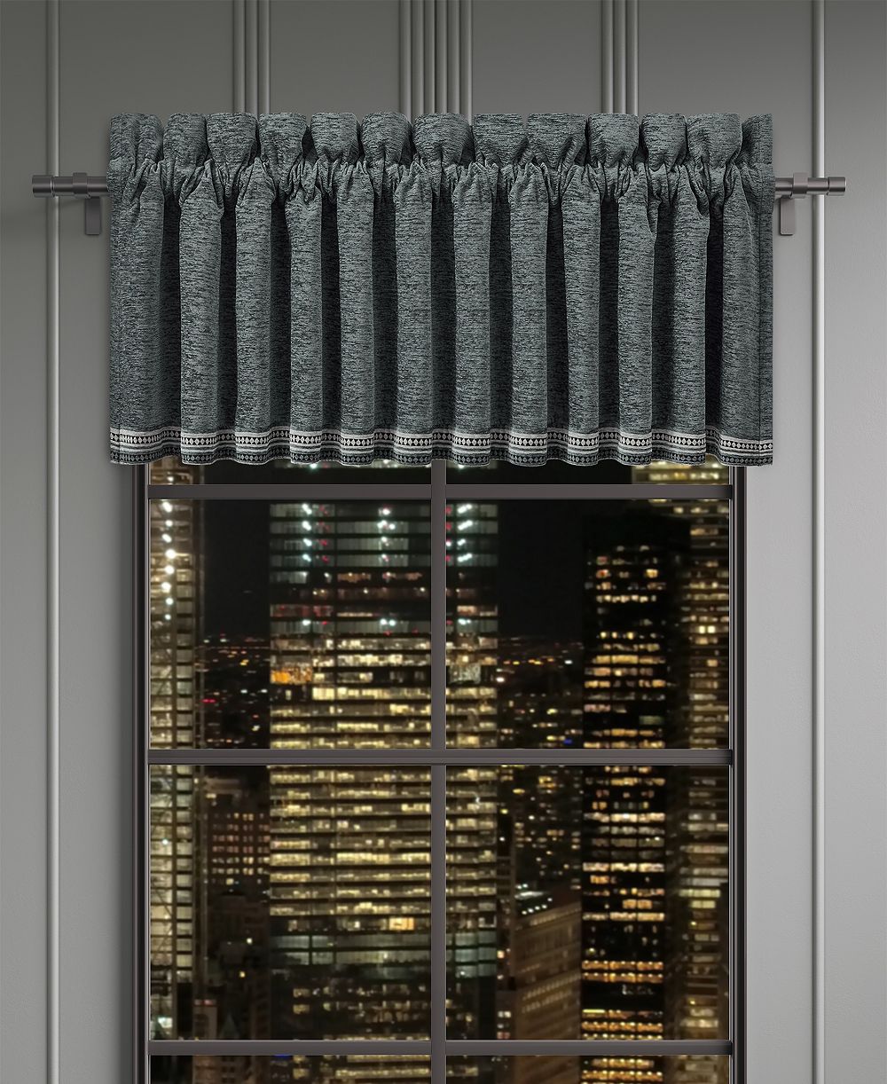 J Queen New York Parallel Window Straight Valance, 18" x 88"