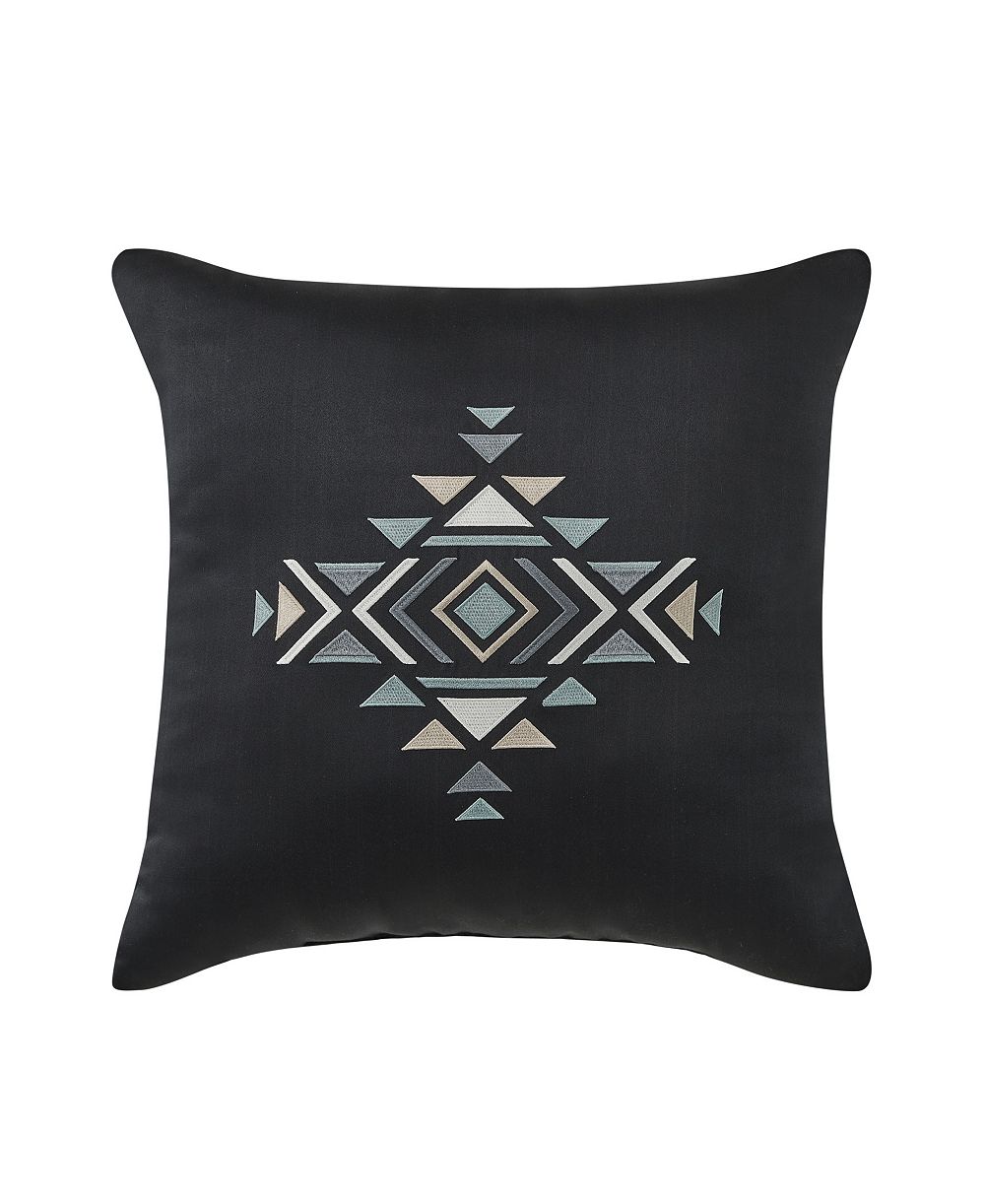 J Queen New York Parallel Embellished Decorative Pillow, 18" x 18"