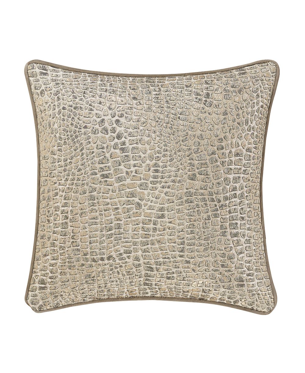 J Queen New York Habitat Crocodile Skin Decorative Pillow, 18" x 18"