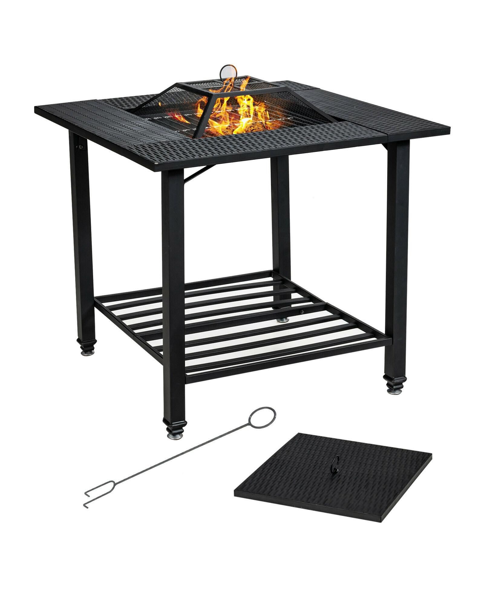 Стол для барбекю 31 Feet Outdoor Fire Pit Dining Table with Cooking BBQ Grate