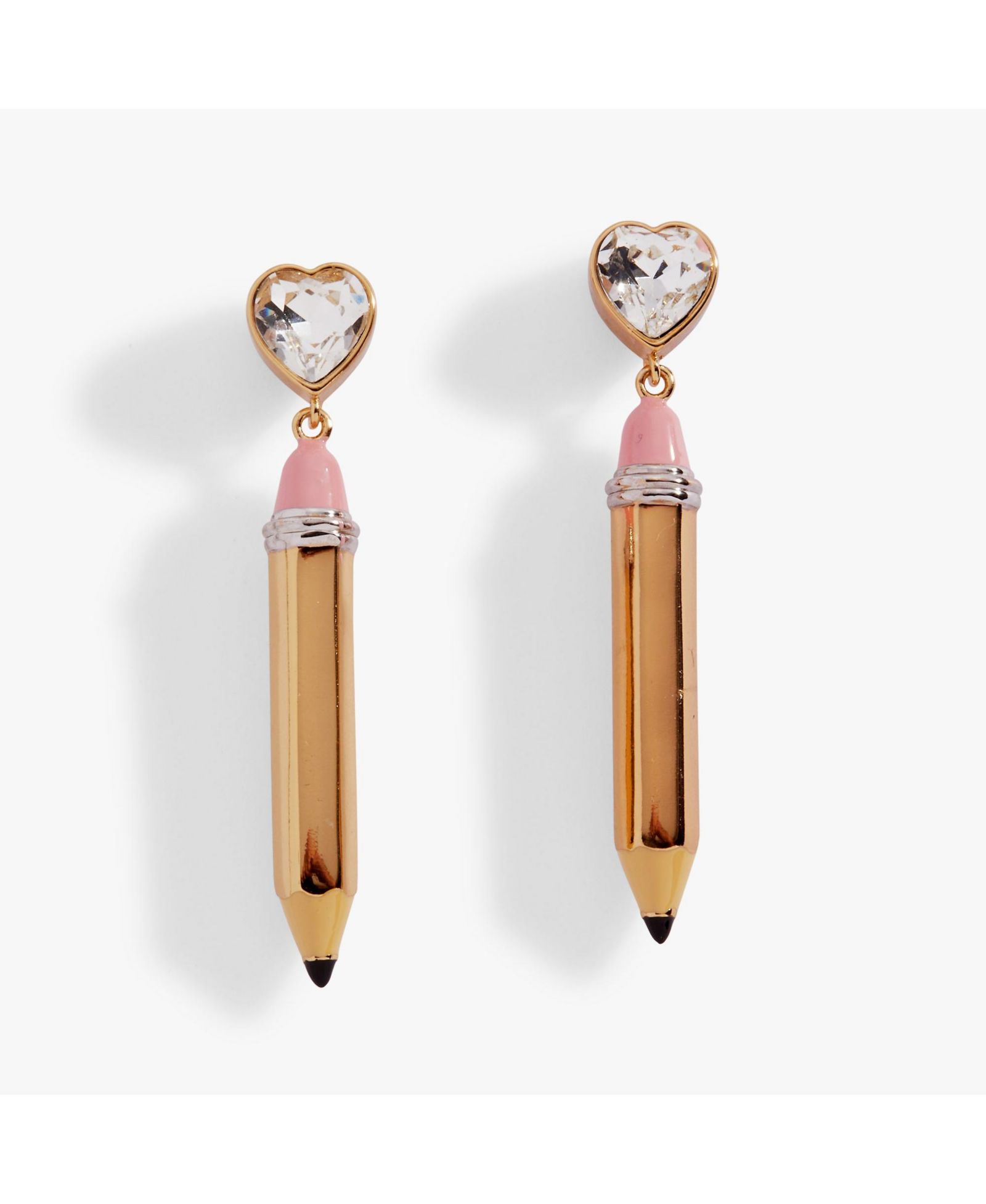 Pencil Heart Drop Earrings