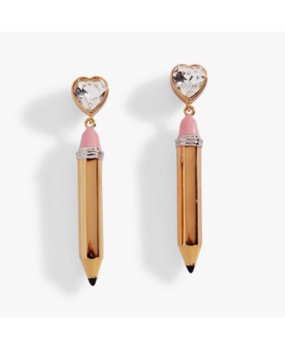 Pencil Heart Drop Earrings