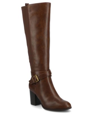 Женские высокие сапоги Journee Collection Avalonn Extra Wide Calf Buckle Knee High Dress Boots