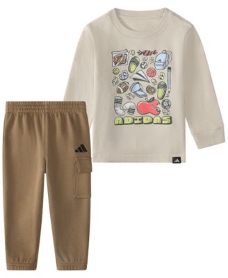 Детский комплект adidas 2-Piece Set: Long-Sleeve T-Shirt и джоггеры