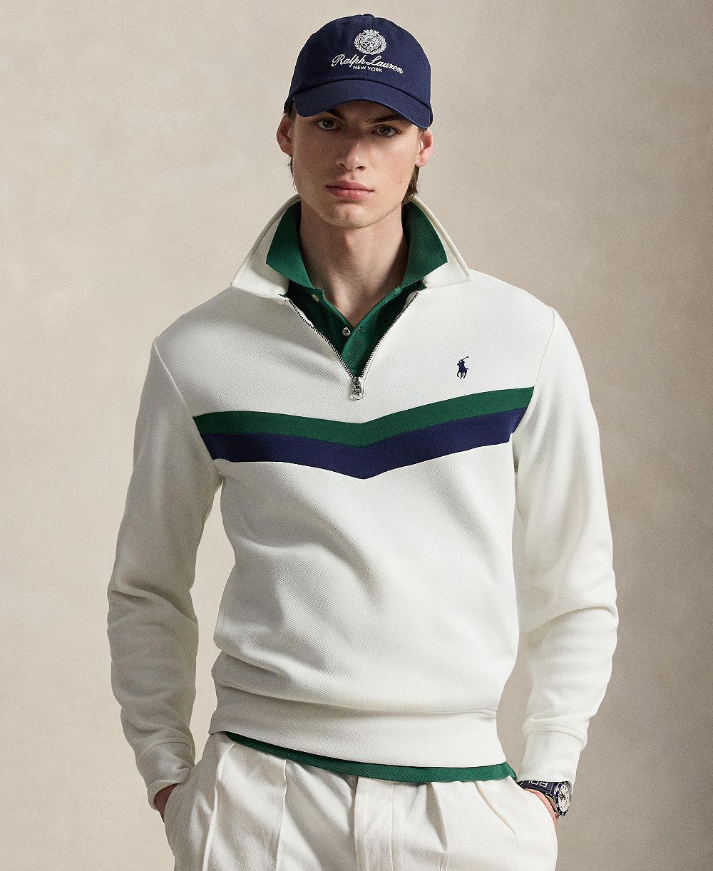 Polo Ralph Lauren Men's Double-Knit Quarter-Zip Sweatshirt