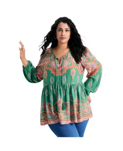 Женская туника Avenue Plus Size Kiani Boho Print