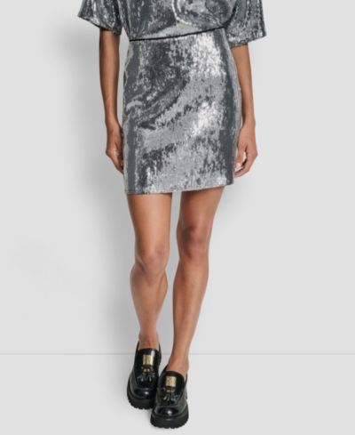 DKNY Jeans Women's Sequin Pull-On Mini Skirt