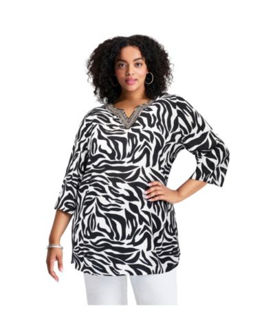 AVENUE Женская туника Plus Size с отделкой бисером