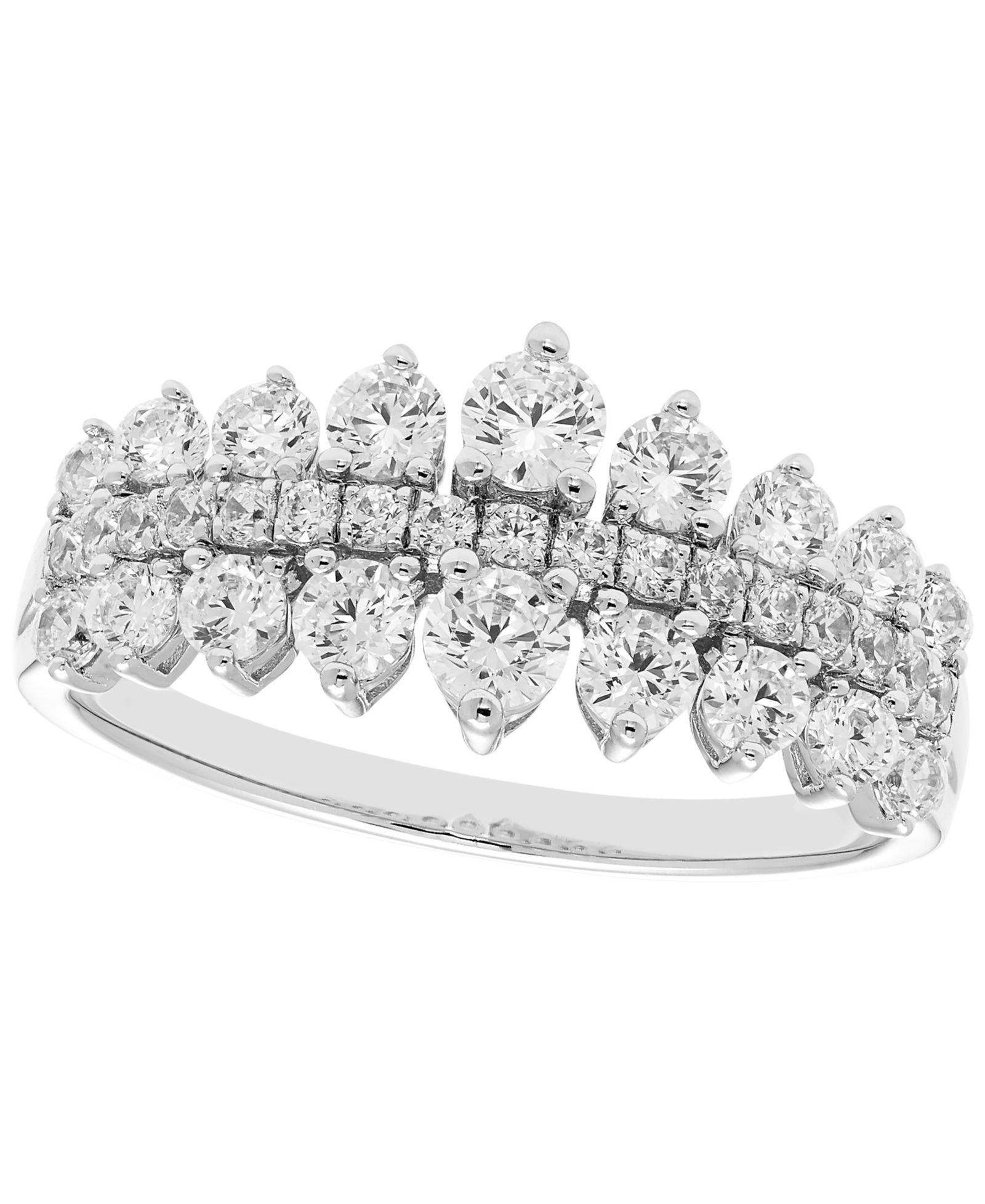 Кольцо с бриллиантом Macy's (1 ct. t.w.) в белом золоте 10k