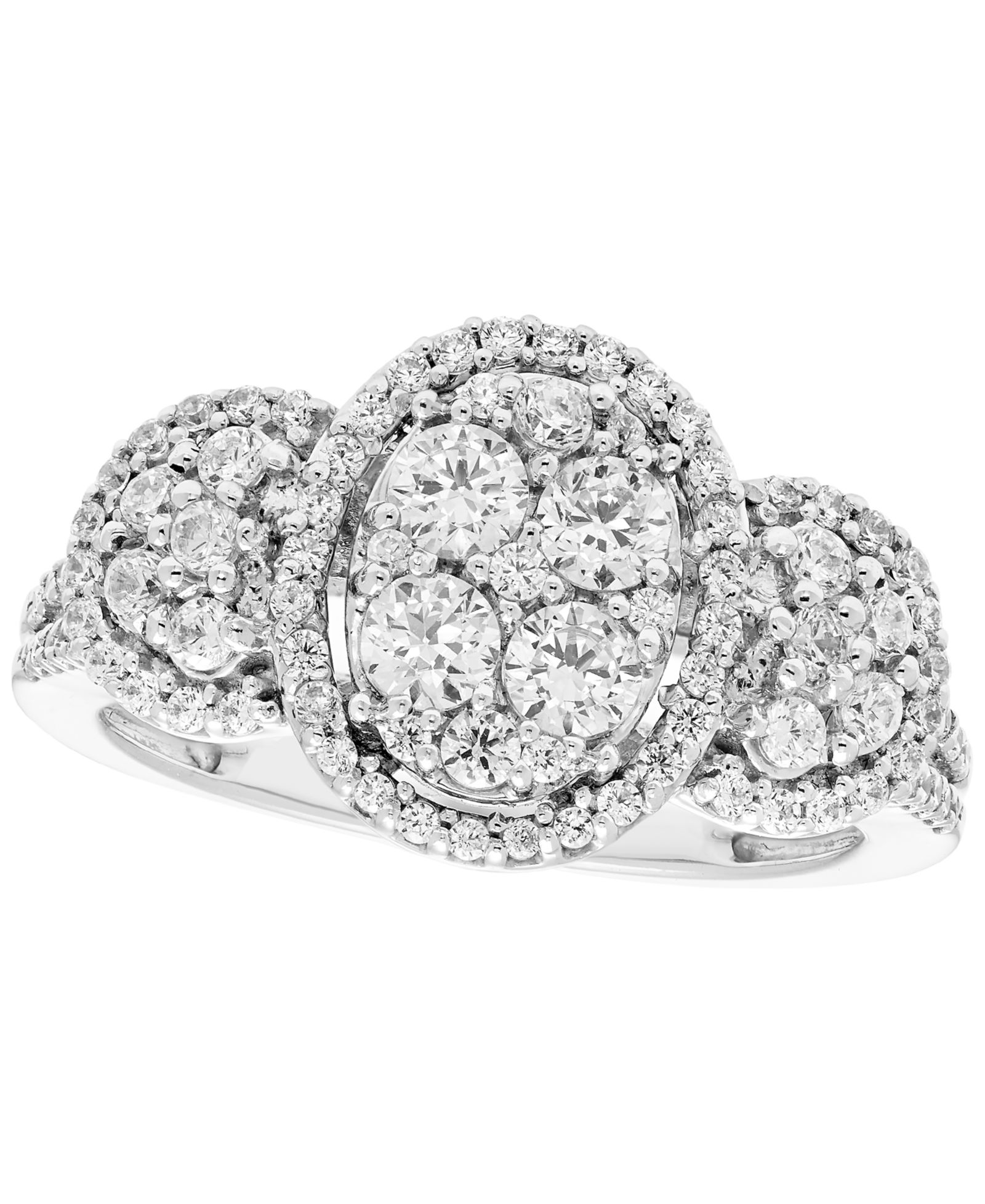Бриллиантовое кольцо Macy's (1 ct. t.w.) в белом золоте 10k