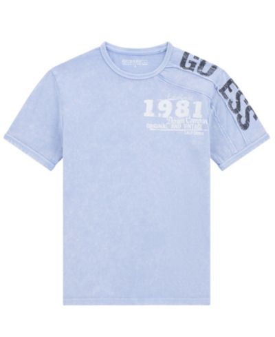 GUESS Boys' 8-18 Garment Dye Crewneck T-Shirt