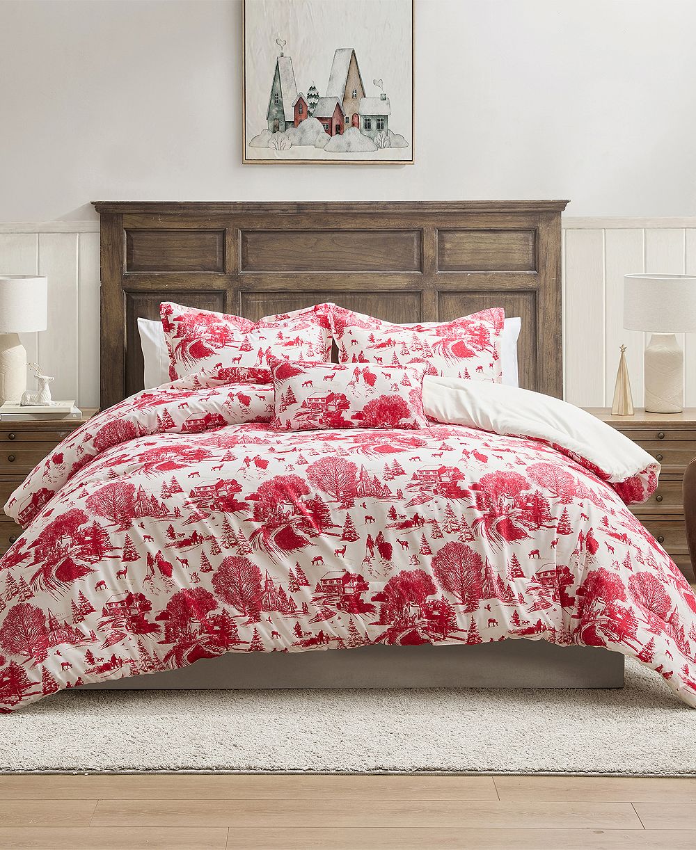 Hallmark Bedding Toile Holiday 3-Pc. Comforter Set, Twin/Twin XL