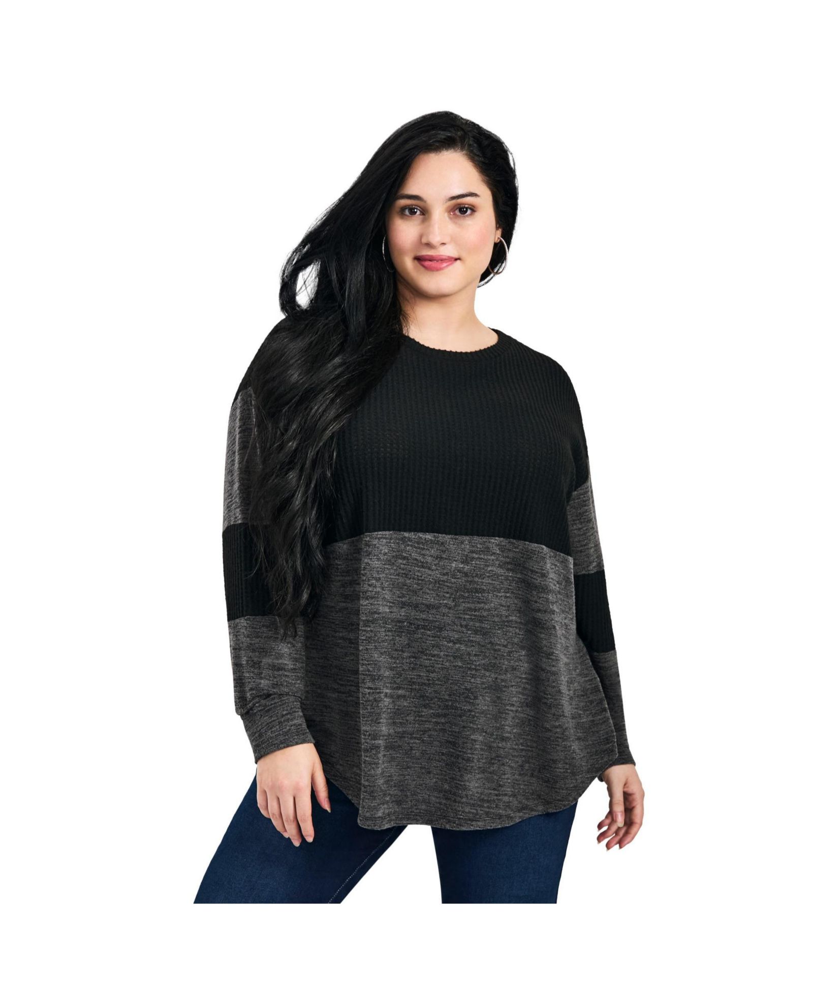 AVENUE Women's Leisure Splice Hacci Top