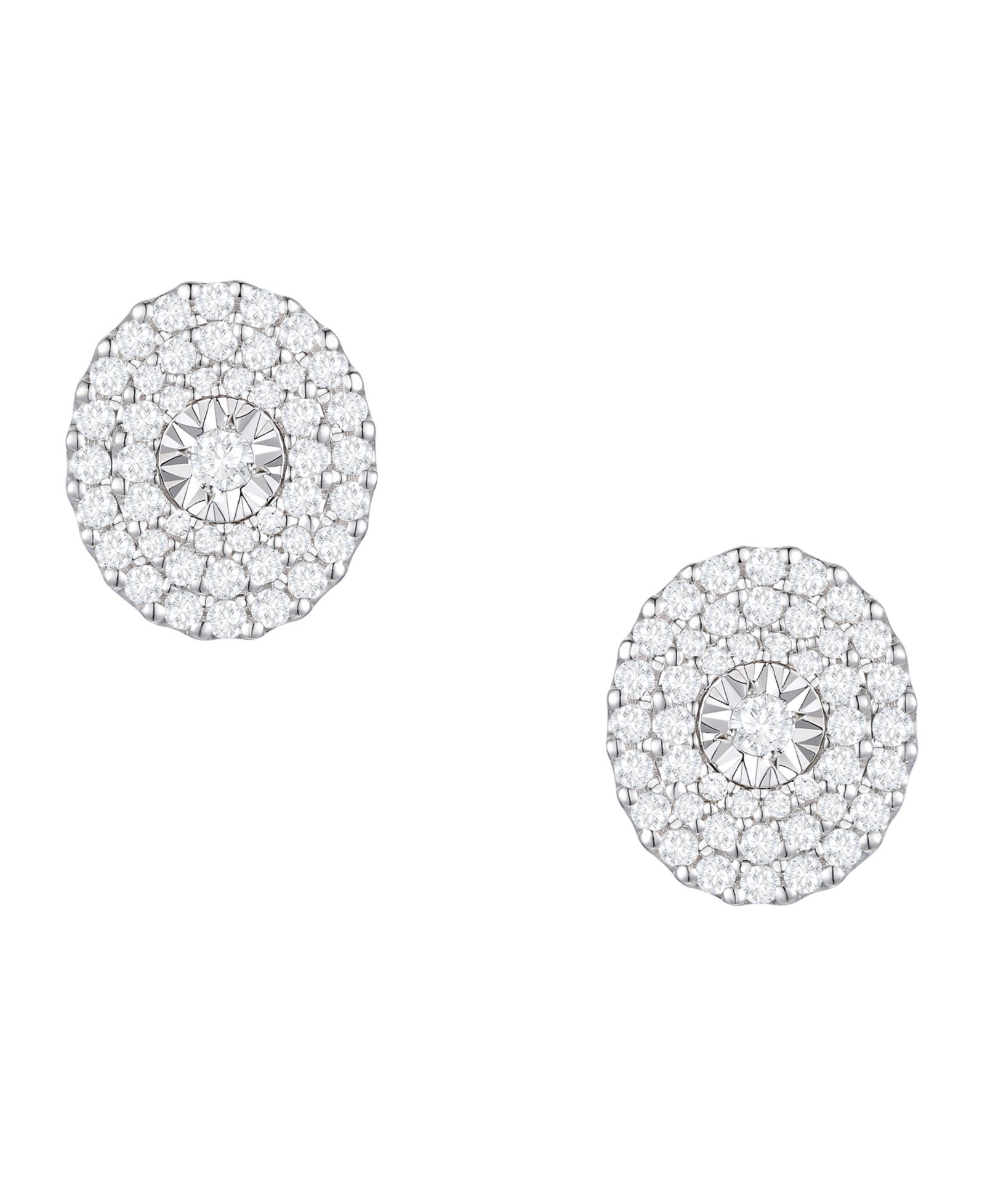 Серьги Macy's Diamond Earrings (1/2 ct. t.w.) в Sterling Silver